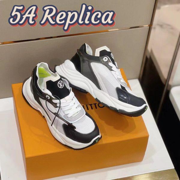 Replica Louis Vuitton LV Unisex Run 55 Sneaker White Mix Materials Lifted Rubber Outsole 4