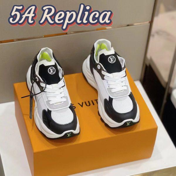 Replica Louis Vuitton LV Unisex Run 55 Sneaker White Mix Materials Lifted Rubber Outsole 5