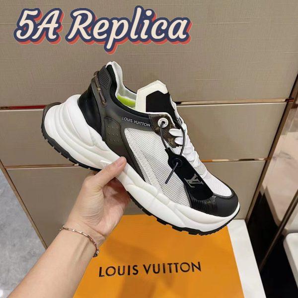Replica Louis Vuitton LV Unisex Run 55 Sneaker White Mix Materials Lifted Rubber Outsole 6