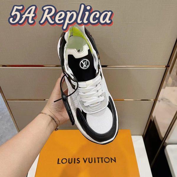Replica Louis Vuitton LV Unisex Run 55 Sneaker White Mix Materials Lifted Rubber Outsole 7