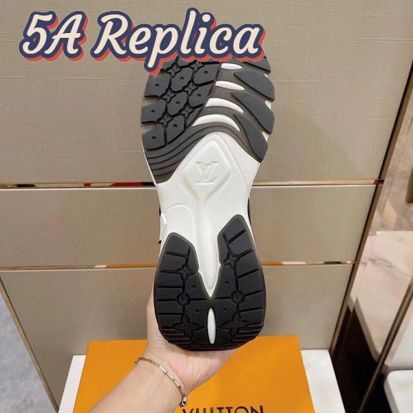 Replica Louis Vuitton LV Unisex Run 55 Sneaker White Mix Materials Lifted Rubber Outsole 9