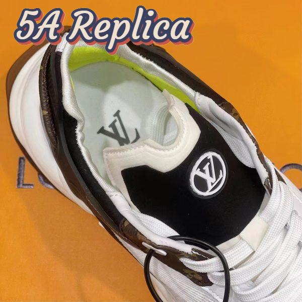 Replica Louis Vuitton LV Unisex Run 55 Sneaker White Mix Materials Lifted Rubber Outsole 10