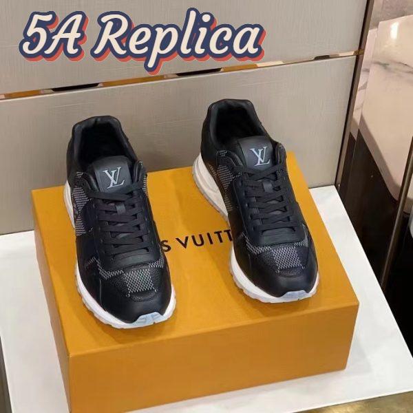 Replica Louis Vuitton LV Unisex Run Away Sneaker Black Maxi Damier Embossed Grained Calf 6