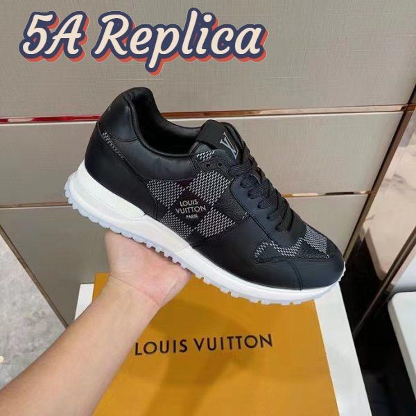 Replica Louis Vuitton LV Unisex Run Away Sneaker Black Maxi Damier Embossed Grained Calf 7