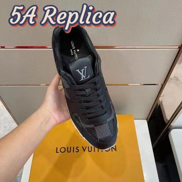 Replica Louis Vuitton LV Unisex Run Away Sneaker Black Maxi Damier Embossed Grained Calf 8