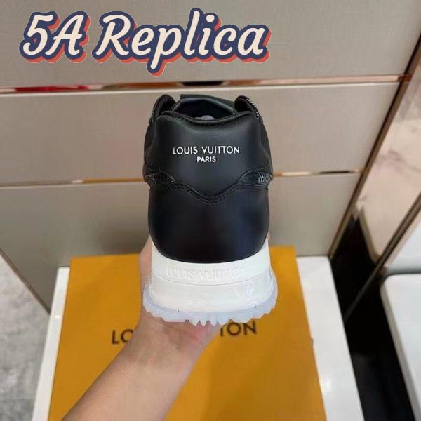 Replica Louis Vuitton LV Unisex Run Away Sneaker Black Maxi Damier Embossed Grained Calf 9