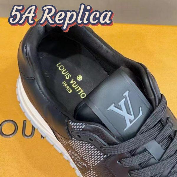 Replica Louis Vuitton LV Unisex Run Away Sneaker Black Maxi Damier Embossed Grained Calf 11