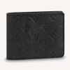 Replica Louis Vuitton LV Unisex Multiple Wallet Black Monogram Shadow Calf Leather Cowhide