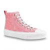 Replica Louis Vuitton LV Women Stellar Sneaker Boot in Pink Monogram Denim