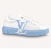 Replica Louis Vuitton LV Women Time Out Sneaker Printed Calf Leather Light Blue