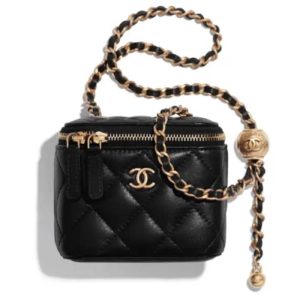 Replica Chanel Women CC Mini Box Bag Black Calfskin Leather Gold-Tone Metal 2