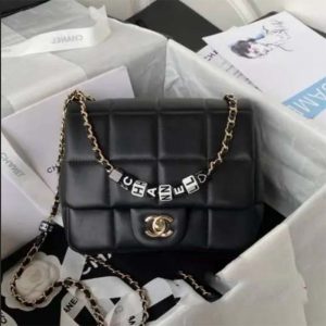 Replica Chanel Women CC Small Flap Bag Grained Calfskin Gold Tone Metal Black 2