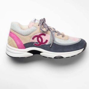 Replica Chanel Women CC Sneakers Fabric & Suede Calfskin Multicolor 1 Cm Heel