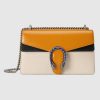 Replica Gucci GG Women Dionysus Small Shoulder Bag Burnt Orange and White Grainy Leather