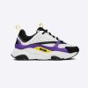 Replica Dior Men B22 Sneaker Violet and White Calfskin with White and Black Technical Mesh