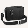 Replica Louis Vuitton LV Unisex Sirius Messenger Bag Damier Infini Onyx Cowhide Leather