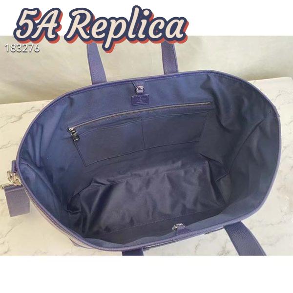 Replica Louis Vuitton LV Unisex Tote Journey Carryall Bag Blue Cowhide Leather Textile Lining 8