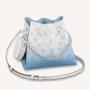 Replica Louis Vuitton LV Women Bella Bucket Bag Gradient Blue Mahina Perforated Calf Leather