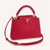 Replica Louis Vuitton LV Women Capucines BB Handbag Scarlet Red Taurillon Leather
