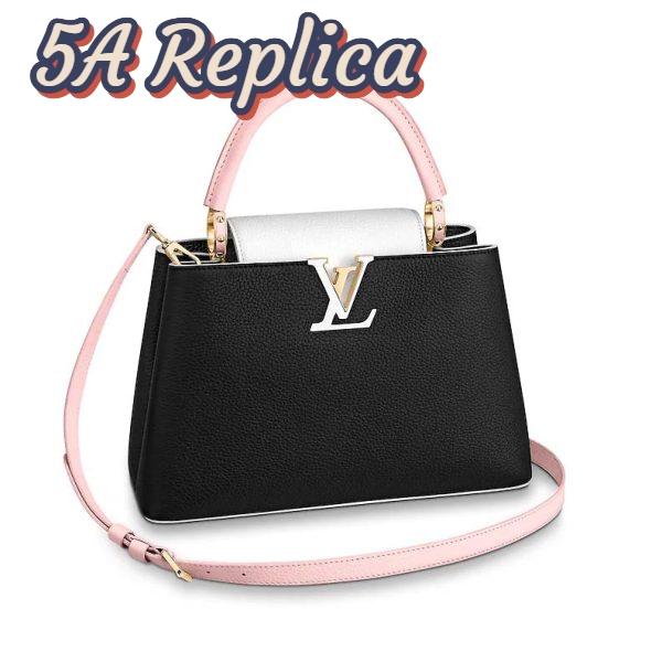 Replica Louis Vuitton LV Women Capucines PM Handbag Taurillon Leather-Black 2