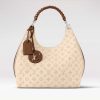 Replica Louis Vuitton LV Women Carmel Hobo Bag Crème Beige Mahina Perforated Calf Leather