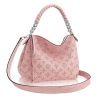 Replica Louis Vuitton LV Women Carmel Hobo Bag Pink Mahina Perforated Calfskin Leather