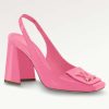 Replica Louis Vuitton LV Women Shake Slingback Pump Pink Patent Calf Leather Lambskin 9.5 Cm Heel