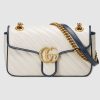 Replica Gucci GG Women GG Marmont Small Shoulder Bag White Diagonal Matelassé Quilted