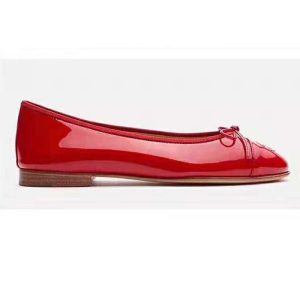 Replica Chanel Women Ballerinas in Patent Calfskin Leather-Red 2