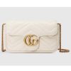 Replica Gucci Women GG Marmont Matelassé Leather Super Mini Bag White Double G
