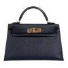 Replica Hermes Women Mini Kelly 20 Bag in Togo Leather with Gold Hardware-Black