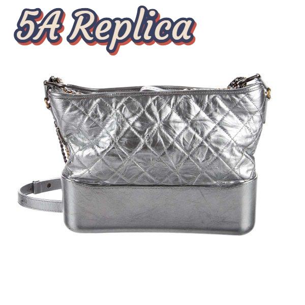 Replica Chanel Gabrielle Hobo Medium Bag in Goatskin with Gold Silver-Tone Metal 5