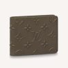 Replica Louis Vuitton LV Unisex Slender Wallet Khaki Monogram Seal Cowhide Leather