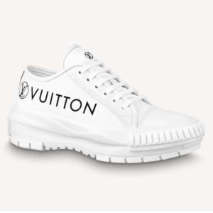 Replica Louis Vuitton LV Unisex LV Squad Sneaker White Canvas and Calf Leather
