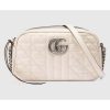 Replica Gucci Women GG Marmont Small Shoulder Bag White Matelassé Leather