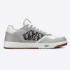 Replica Dior Unisex Shoes CD B27 Low-Top Sneaker Gray White Smooth Calfskin