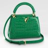 Replica Louis Vuitton LV Women Capucines Mini Handbag Green Crocodilien Brillant Savoir Faire