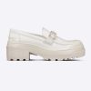 Replica Dior Women CD Shoes Dior Code Loafer White Brushed Calfskin