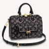 Replica Louis Vuitton LV Women Speedy Bandoulière 25 Handbag Black Monogram Coated Canvas