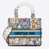 Replica Dior Women CD Medium Lady D-Lite Bag Latte Multicolor D-Constellation Embroidery