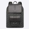 Replica Dior Unisex CD Motion Backpack Black Oblique Jacquard Black Grained Calfskin