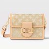 Replica Louis Vuitton LV Women Mini Dauphine Handbag Beige Monoglam Coated Canvas