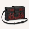 Replica Louis Vuitton LV Women Petite Malle Handbag Black Patent Calfskin Cowhide Leather
