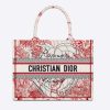 Replica Dior Women Small Dior Book Tote Bag Red White D-Royaume D’Amour Embroidery