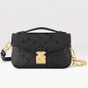 Replica Louis Vuitton LV Women Pochette Métis East West Bag Black Grained Cowhide Leather