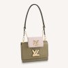 Replica Louis Vuitton LV Women Twist MM Handbag Green White Epi Grained Cowhide Leather