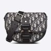 Replica Dior Unisex CD Gallop Messenger Bag Beige Black Oblique Jacquard Grained Calfskin