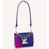 Replica Louis Vuitton LV Women Twist PM Handbag Blue Epi Grained Cowhide Leather