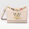Replica Louis Vuitton LV Women Twist PM Handbag Quartz White Epi Grained Leather