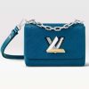 Replica Louis Vuitton LV Women Twist PM Handbag Toledo Blue Epi Grained Cowhide